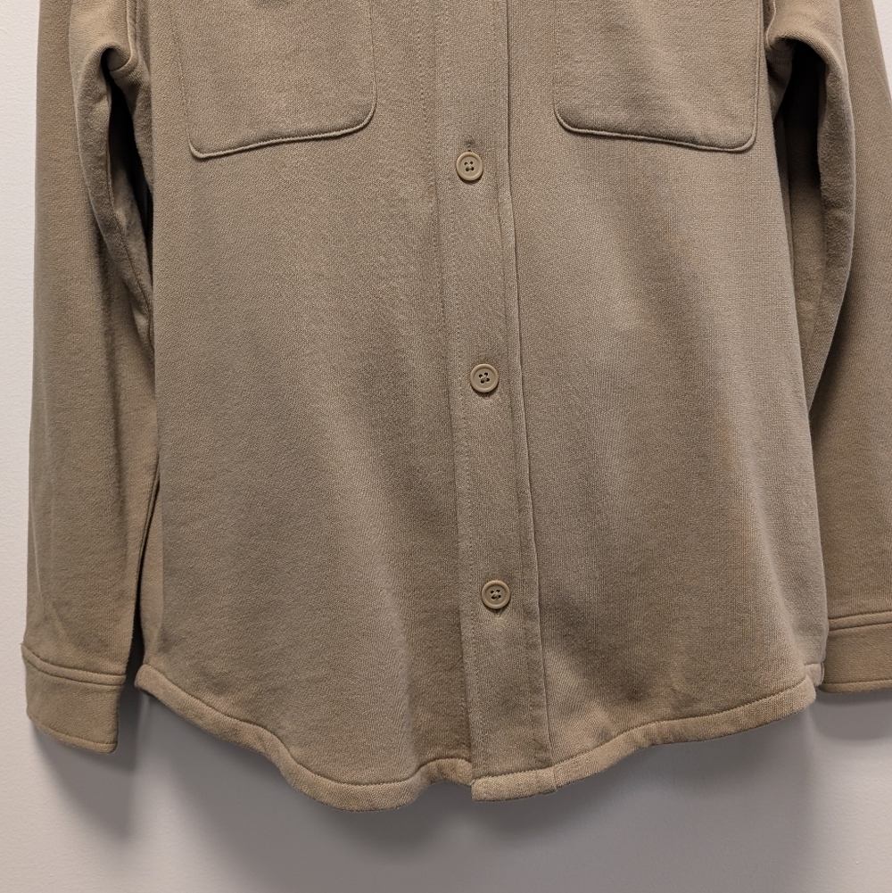 Old Navy Fleece Shacket Soft Button Down Khaki NEW Men's M - Picture 4 of 13